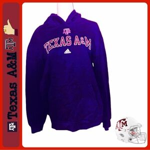 Unisex Adidas Texas A&M Black Hoodie with Maroon Writing